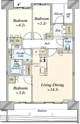 2 4階79.17㎡ 間取り図