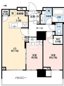 14 14階61.49㎡ 間取り図