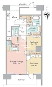 5 8階68.28㎡ 間取り図