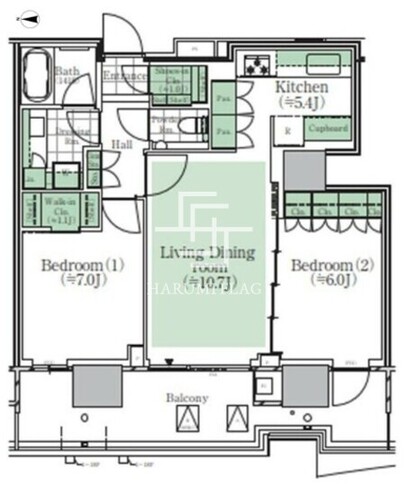 14 8階66.31㎡ 間取り図