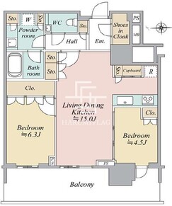 7 27階62.56㎡ 間取り図