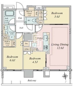 14 17階71.36㎡ 間取り図