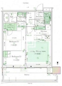 14 33階55.34㎡ 間取り図