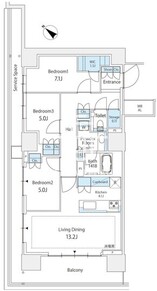 6 17階86.45㎡ 間取り図