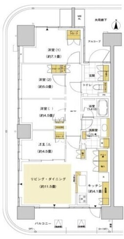 5 15階84.76㎡ 間取り図