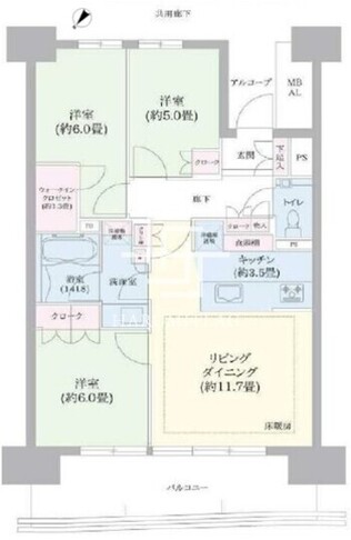 2 13階72.88㎡ 間取り図