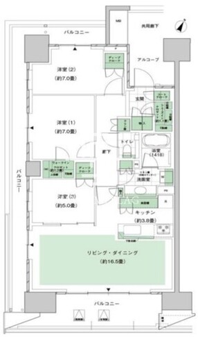 12 13階90.49㎡ 間取り図