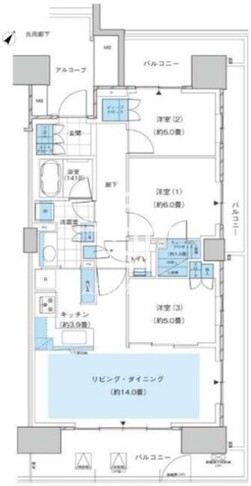9 14階78.85㎡ 間取り図
